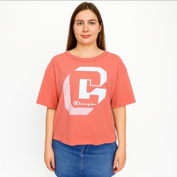 Champion Tops - Champion Peach Atheleisure Workout Sportswear Logo Athletic Size XL